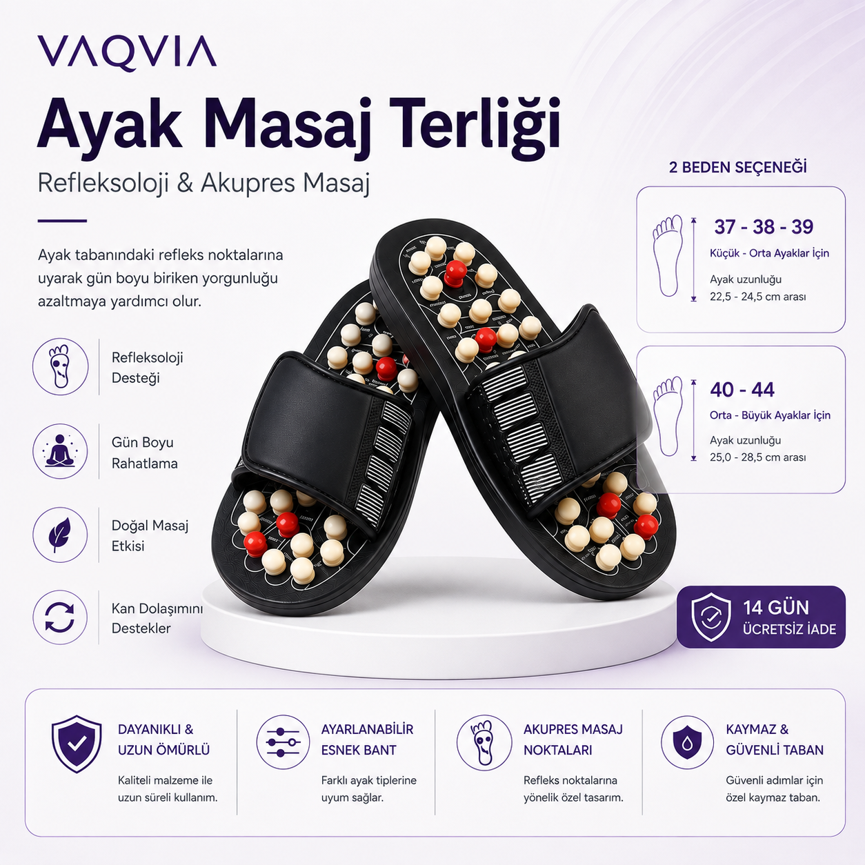 VAQVIA Akupresür Ayak Masaj Terliği