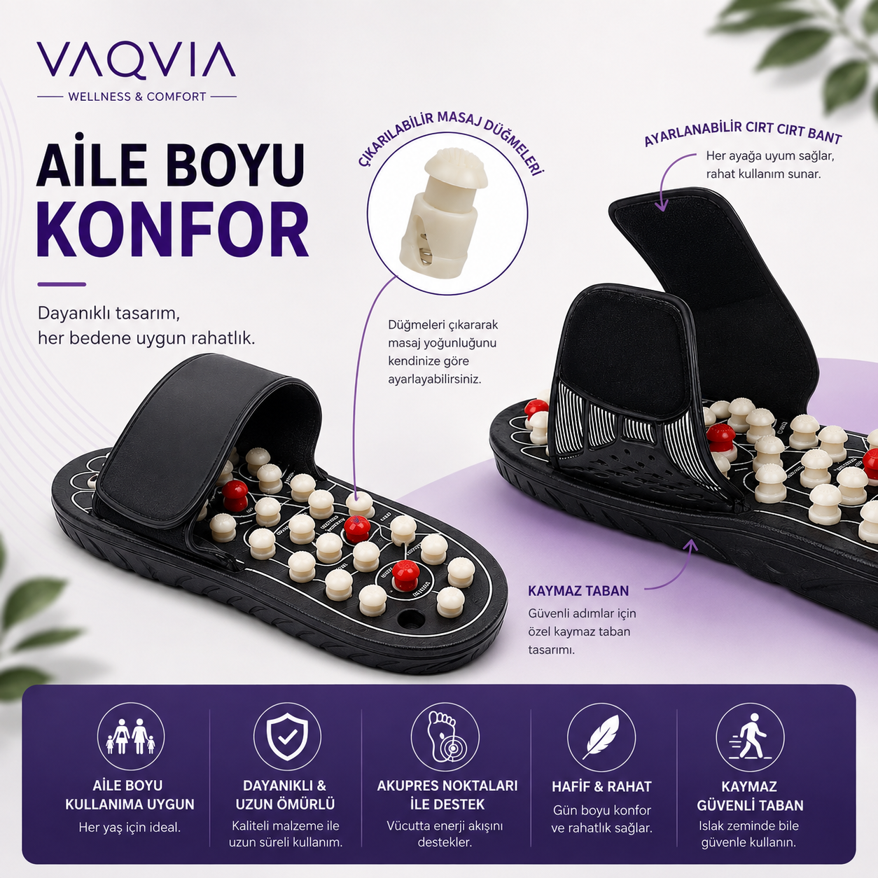 VAQVIA Akupresür Ayak Masaj Terliği